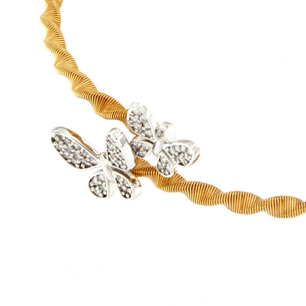Bracciale in oro bianco/rosa e diamanti