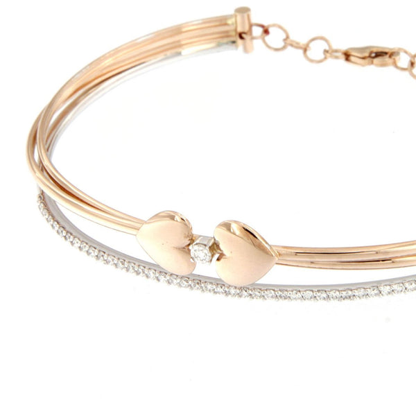 Bracciale in oro bianco/rosa e diamanti