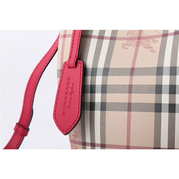 Burberry Beige/Red Women's Leather Bucket Bag Mod. 4057157