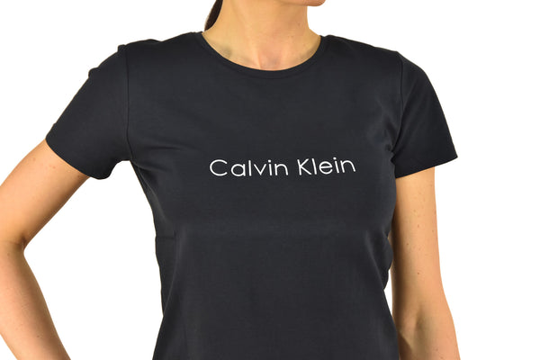 Calvin Klein Collection T-shirt Blu Donna Cotone Stampa Girocollo