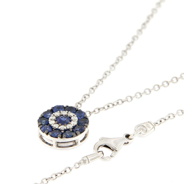 Collana in oro bianco con zaffiri e diamanti