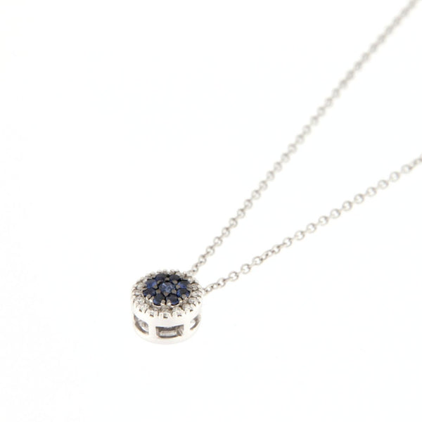 Collana in oro bianco con zaffiri e diamanti