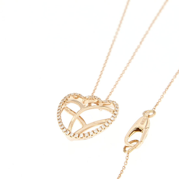 Collana a tulipano in oro rosa e diamanti