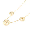 Collana a tre fiori in oro giallo e diamanti