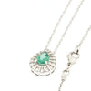 Collana in oro bianco con smeraldo e diamanti