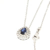 Collana in oro bianco con zaffiro e diamanti