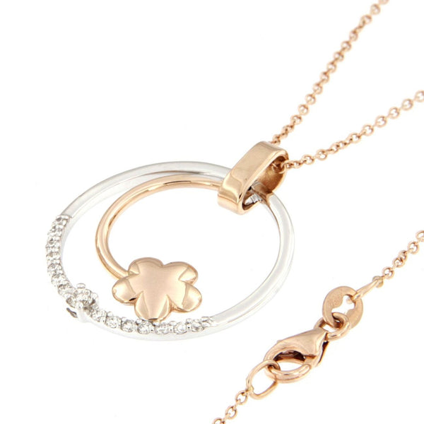 Girocollo in oro bianco/rosa con diamanti