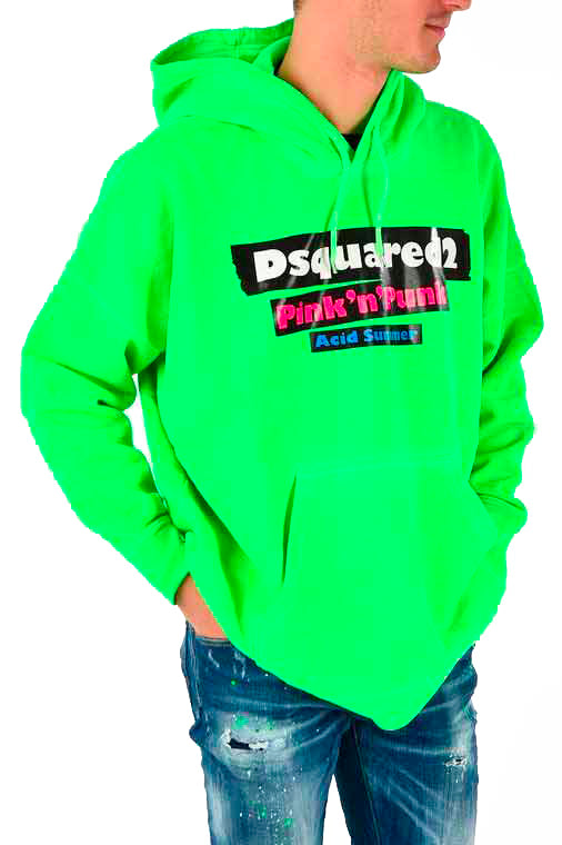Dsquared2 Green Men's Oversized Sweatshirt Cotton Logo Mod. S74GU0291 S25030 910
