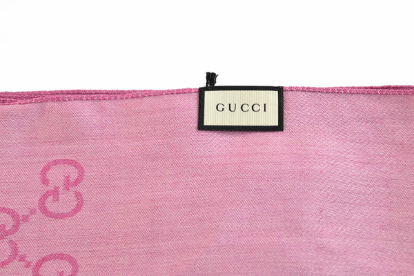 Gucci Pink Unisex Shawl with Logo Wool and Silk Mod. 165903 3G646 5872 