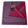 Gucci Unisex Shawl Blue Red Logo Wool and Silk Mod. 281942 3G704 6269 