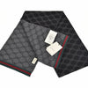 Gucci Unisex Scarf Black/Grey Logoed 100% Wool Mod. 325806 3G206 1062 
