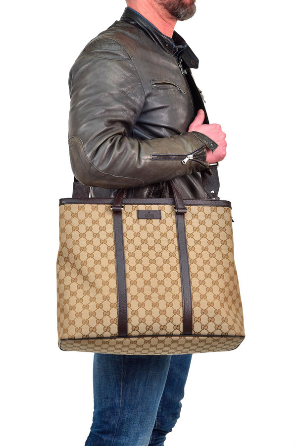 Gucci Shopping Bag Beige Men Original GG Fabric Mod. 449169 KY9LN 9903 