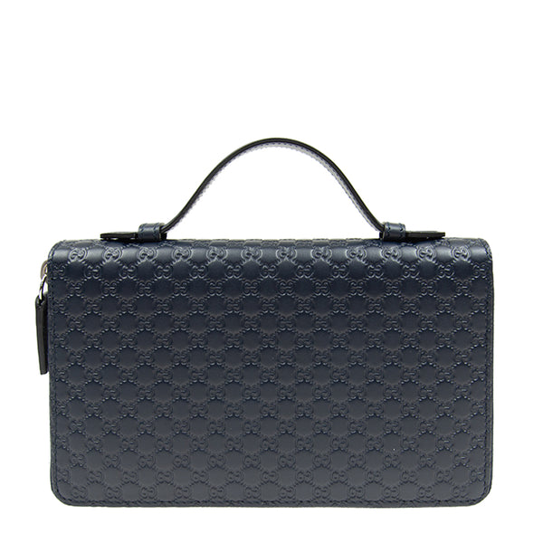 Gucci Portafogli Blu Uomo Pelle Microguccissima Cerniere Mod. 449246 BMJ1N 4009