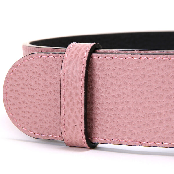 Gucci Cintura Reversibile Nera e Rosa Donna Pelle Dollar Calf Mod. 450000 CAO2G