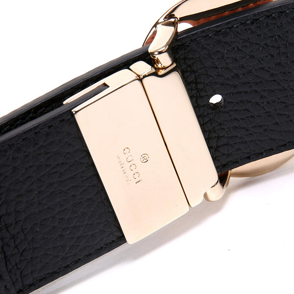 Gucci Cintura Reversibile Nera e Rosa Donna Pelle Dollar Calf Mod. 450000 CAO2G