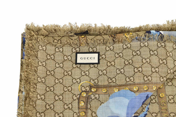 Gucci Unisex Beige Shawl with Logo 100% Wool Mod. 508797 3G200 4279 