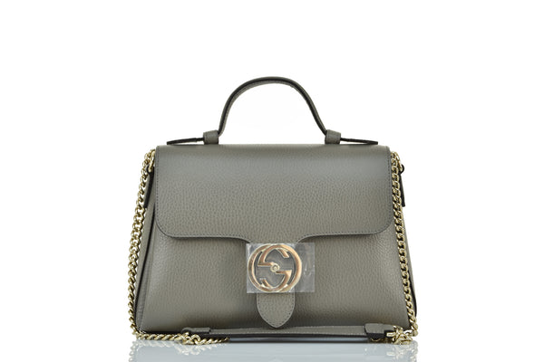 Gucci Gray Women's Handbag Logo Leather Dollar Calf Mod. 510302 CAO0G 1226 