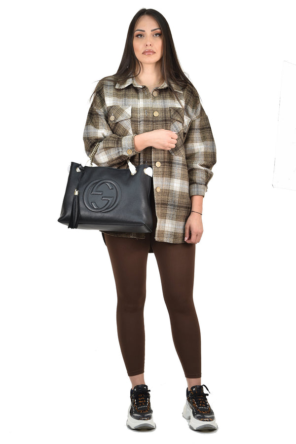 Gucci Soho Handbag Black Women Logo Leather Cellarius Mod. 536196 A7M0G 1000 