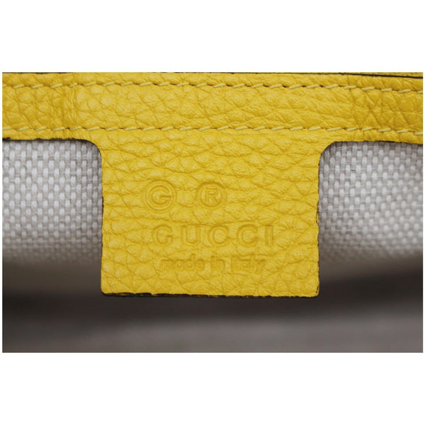 Gucci Borsa a Mano Soho Gialla Donna Logo Pelle Cellarius Mod. 536224 A7M0G