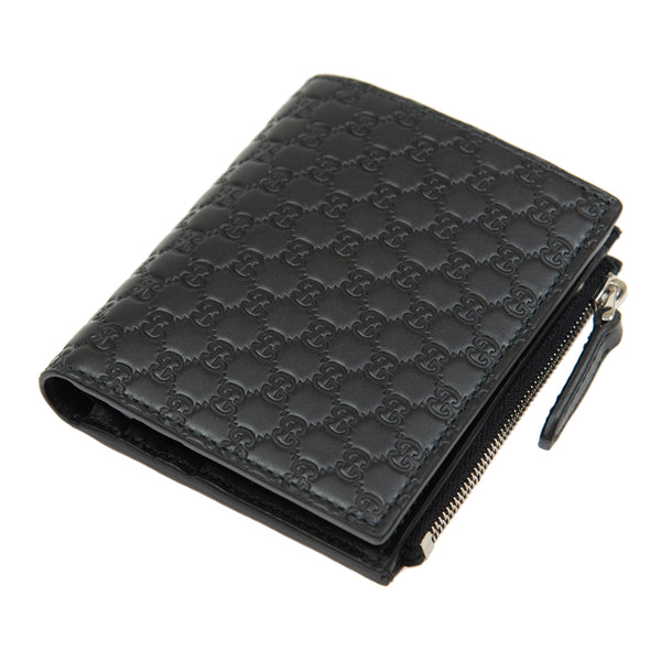 Gucci Wallet Black Men's Leather Microguccissima Zip Mod. 544475 BMJ1N 1000 