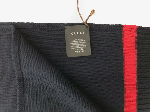 Gucci Sciarpa Unisex Blu 100% Lana Logo Mod. 544630 4G200 4074