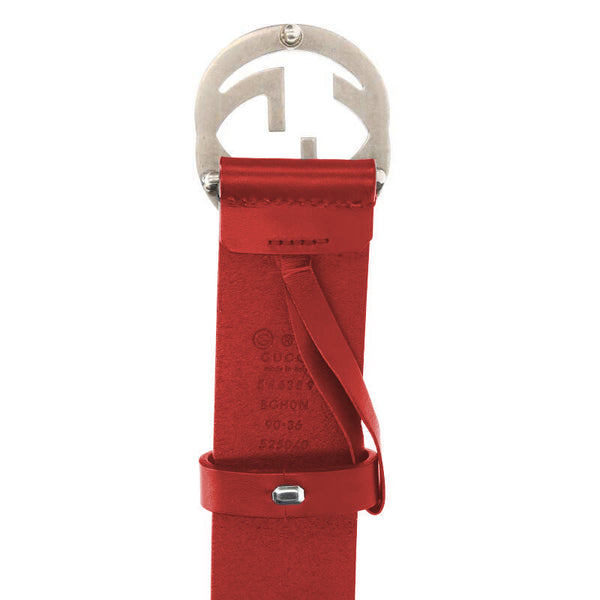 Gucci Cintura Rossa Uomo Pelle Selleria Mod. 546389 BGH0N 6420