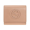 Gucci Soho Beige Women's Wallet Logo Leather Cellarius Mod. 598207 A7M0G 2754 