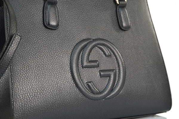 Gucci Soho Handbag Black Woman Leather Dollar Calf Mod. 607721 CAO0G 1000