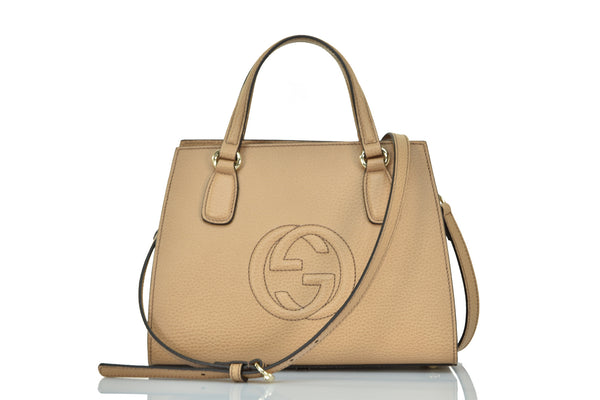 Gucci Soho Beige Women's Handbag Leather Dollar Calf Mod. 607722 CAO0G 2754
