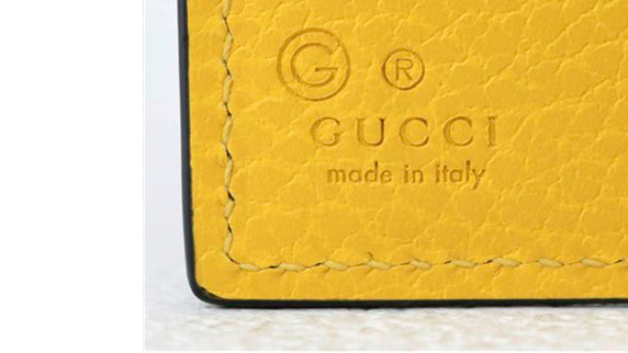 Gucci Trifold Wallet Black and Yellow Men's Leather Dollar Calf Mod. 610465 CAO2N 1041 