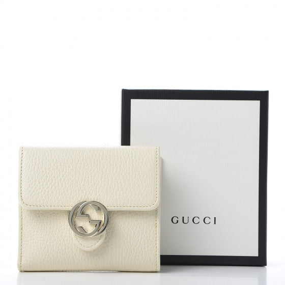 Gucci Portafogli Bianco Donna Logo Pelle Dollar Calf Mod. 615525 CAO0G 9522
