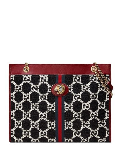 Gucci Blue Rajah Handbag Woman GG Tweed Fabric Mod. 537219 HS7BX 1166 