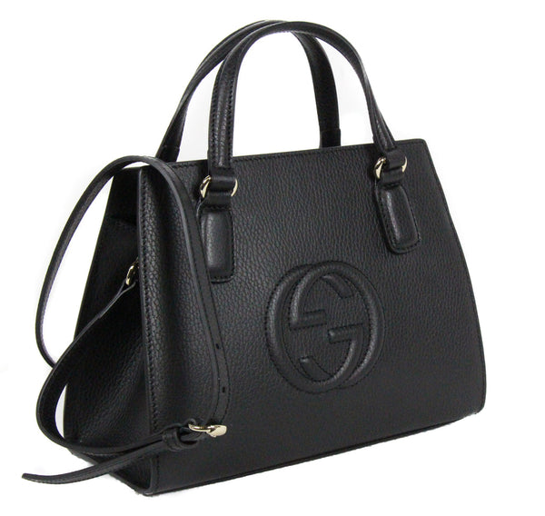 Gucci Soho Handbag Black Woman Leather Dollar Calf Mod. 607722 CAO0G 1000