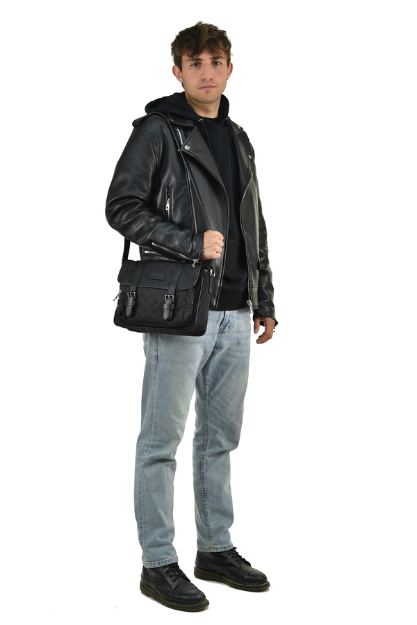 Gucci Black Men's Messenger Bag GG Canvas Fabric Mod. 510335 K28AN 1000 