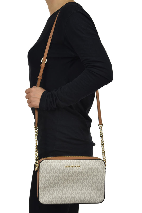 Michael Kors Jet Set Item Bag Vanilla Women's Saffiano Leather Mod. 35T8GTTC9L