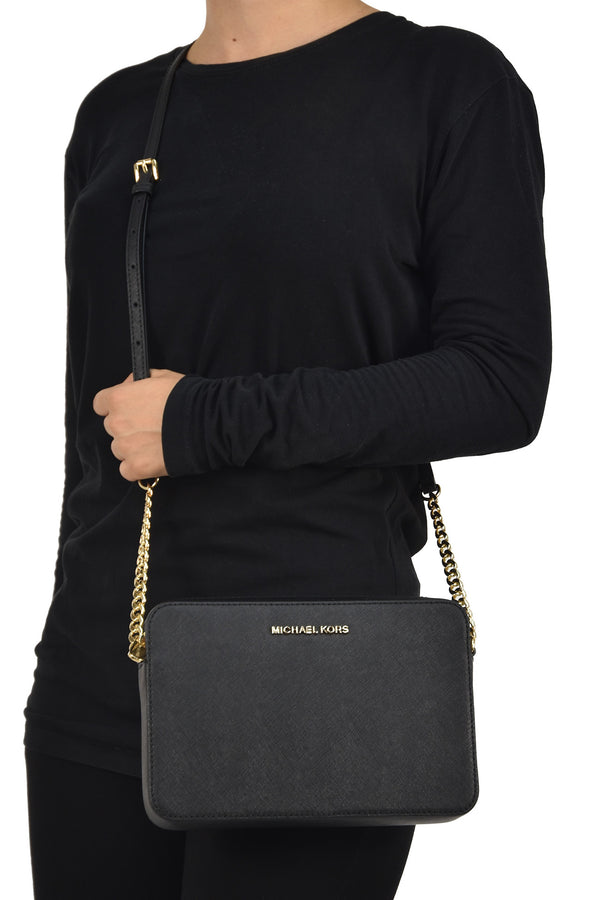 Michael Kors Jet Set Item Bag Black Women's Saffiano Leather Mod. 35T8GTTC9L