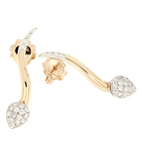 Orecchini in oro bianco e rosa con diamanti
