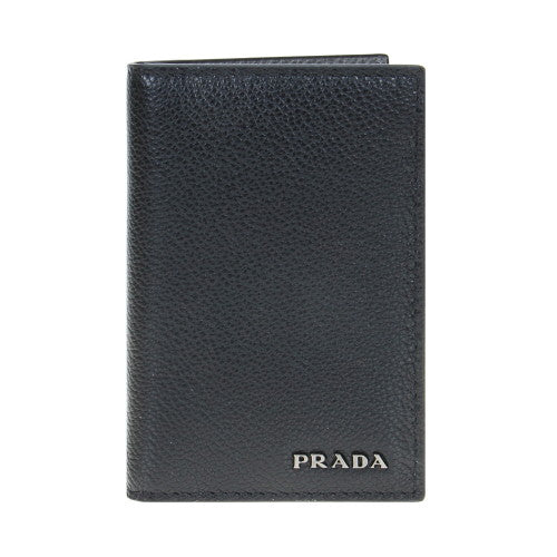 Prada Card Holder Black/Grey Man Calf Leather Mod. 2MC035 2CB1 F0R8F