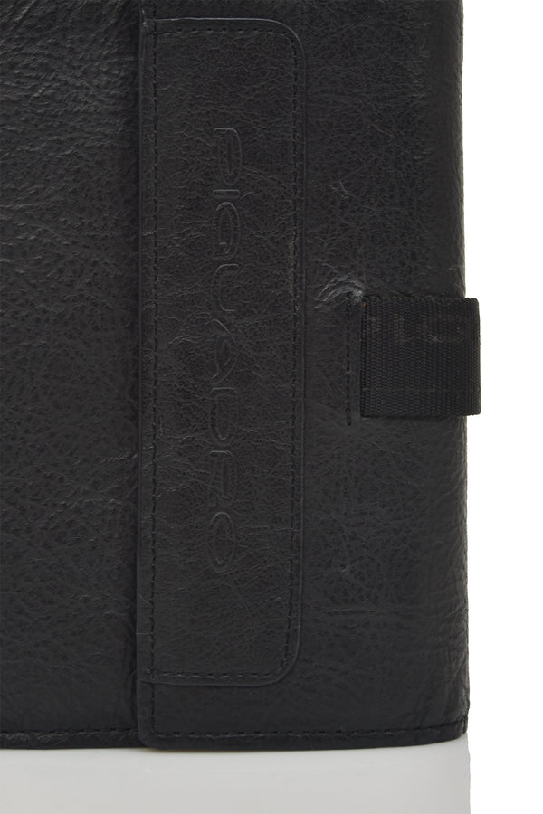 Piquadro Trifold Wallet Black Women's Leather and Fabric Mod.PC1396S8/M