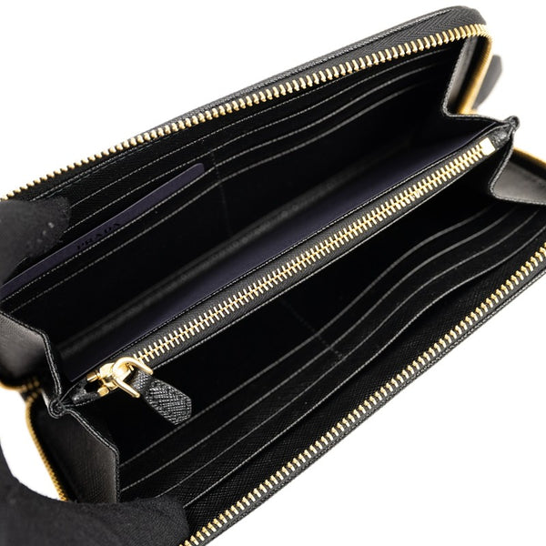 Prada Wallet Black Women Fabric Zip Around Mod. 1ML506 UZ0 F0X3X3 00 