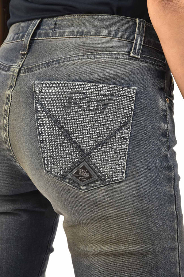 Roy Roger's Jeans Gray Women Cotton Zipper Mod.DUNIA T-541