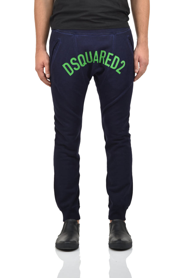 Dsquared2 Men's Blue Tracksuit Pants Cotton Print Mod. S74KB0177S25030477