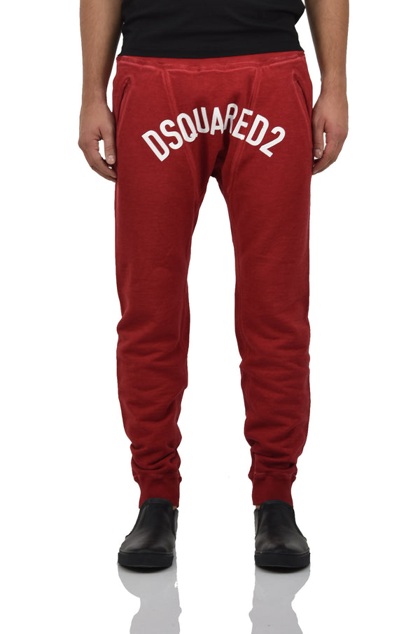 Dsquared2 Men's Red Tracksuit Pants Cotton Print Mod. S74KB0177S25030305