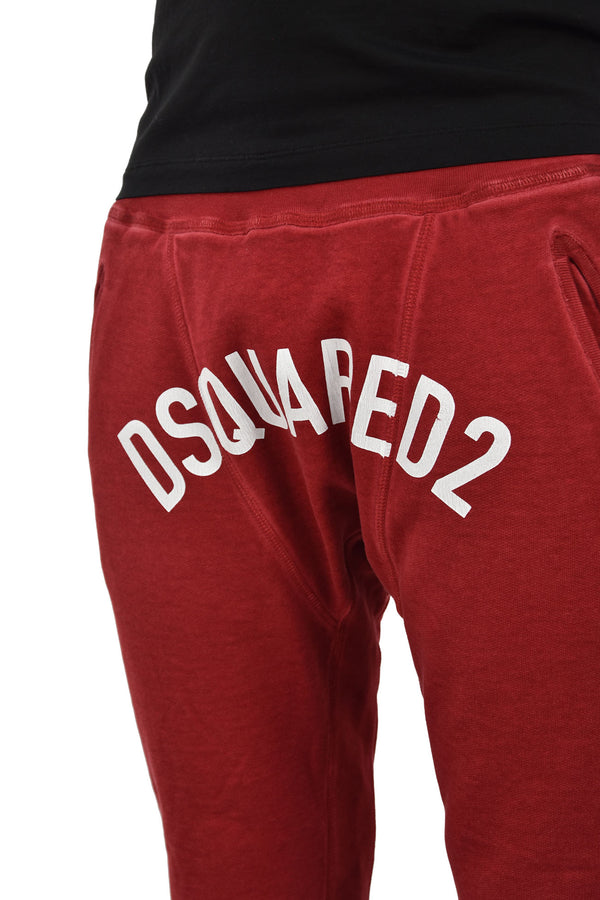 Dsquared2 Pantalone di Tuta Rosso Uomo Cotone Stampa Mod. S74KB0177S25030305