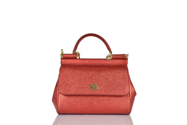 Dolce&Gabbana Red Shoulder Microbag Women's Leather Mod. Sicily BB6003 AP2871 87572 