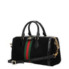Gucci Borsa a Tracolla Nera Donna Tessuto Logo GG e Pelle Mod. 524532_D6ZYB