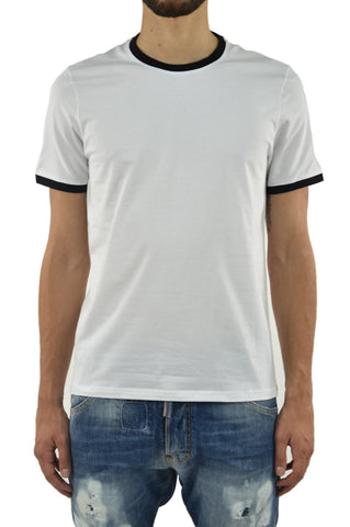 Bikkembergs T-Shirt Bianca e Nera Uomo Cotone Mod.T32P0751120045360