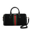 Gucci Borsa a Tracolla Nera Donna Tessuto Logo GG e Pelle Mod. 524532_D6ZYB
