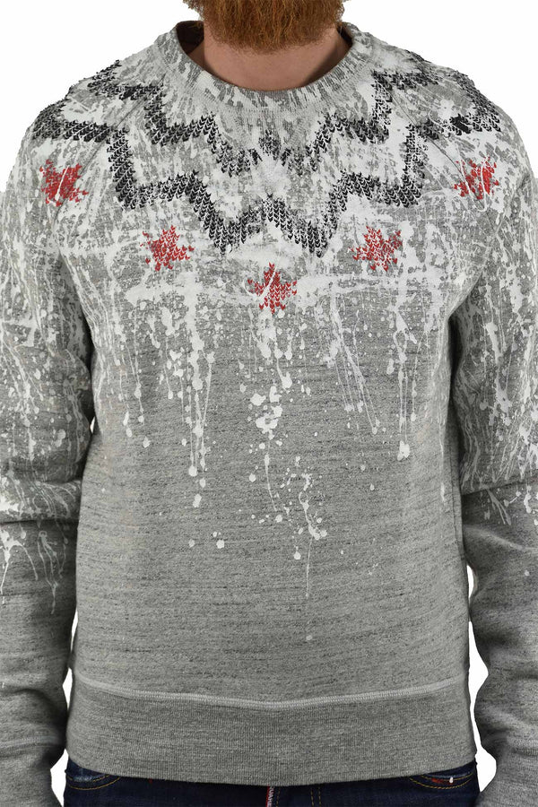 Dsquared2 Men's Gray Sweatshirt Cotton Crack Print Mod.S71GU0001S25148858M