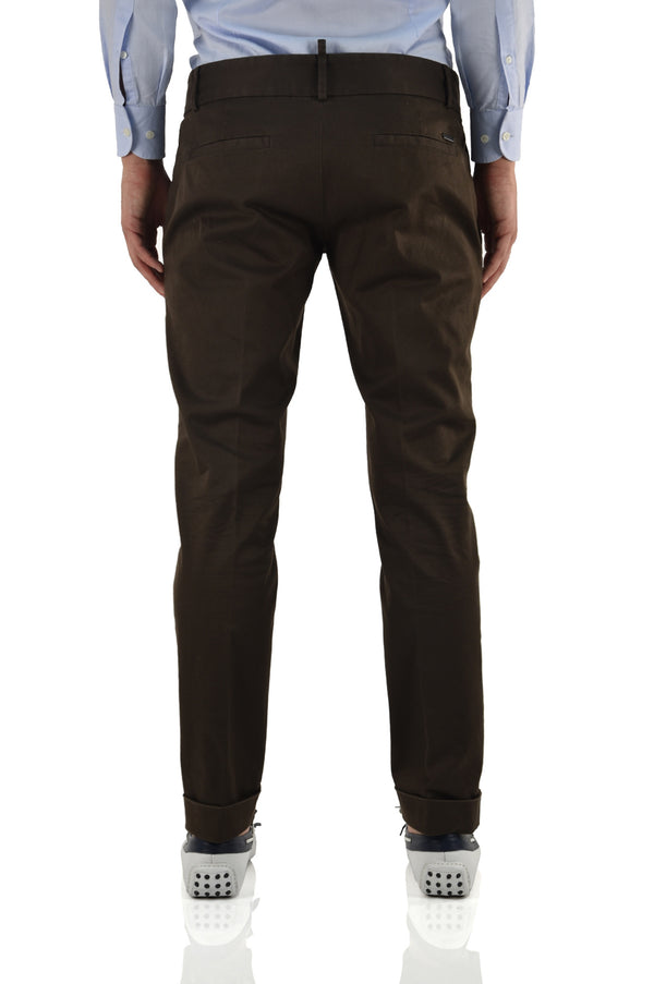 Dsquared2 Brown Men's Trousers Cotton Zipper Mod.S71KA0698S39021143